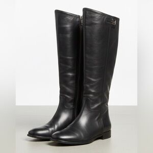 Kate Spade Oliver Leather Riding Boots Black 8B Knee-High Italian Made